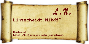 Lintscheidt Niké névjegykártya